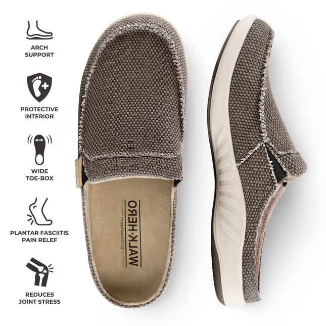 Men's Canvas Arch Support Slippers