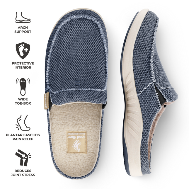 Men's Canvas Arch Support Slippers