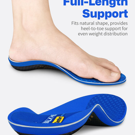 WalkHero 220+ lbs Medium Arch Support Inserts,Heavy Duty Plantar Fasciitis Insoles for Men Women,Orthotic Inserts for Pain Relief,Work Boot Insole with Heel Cushioning