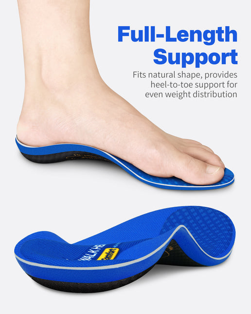WalkHero 220+ lbs Medium Arch Support Inserts,Heavy Duty Plantar Fasciitis Insoles for Men Women,Orthotic Inserts for Pain Relief,Work Boot Insole with Heel Cushioning