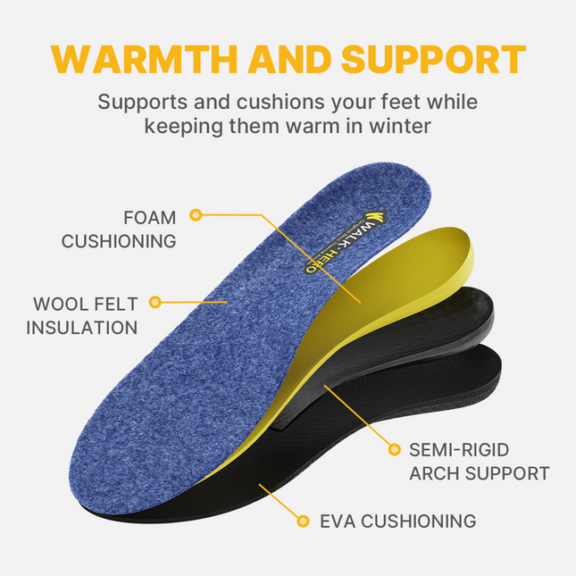 Warm Wool Insoles with Arch Support