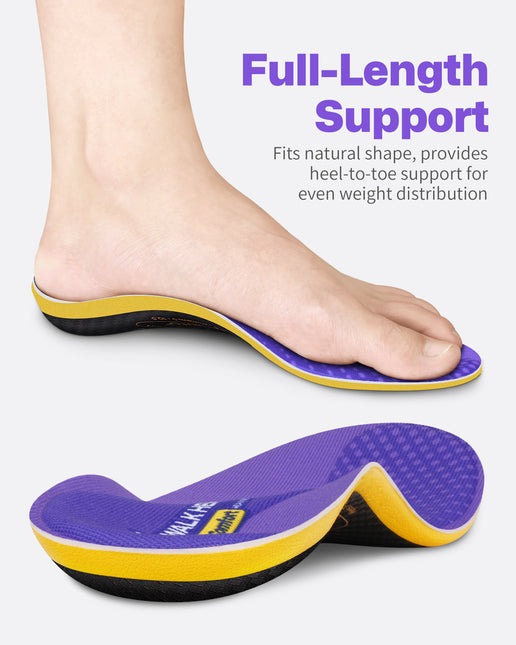 WalkHero 220+ lbs Medium Arch Support Inserts,Heavy Duty Plantar Fasciitis Insoles for Men Women,Orthotic Inserts for Pain Relief,Work Boot Insole with Heel Cushioning
