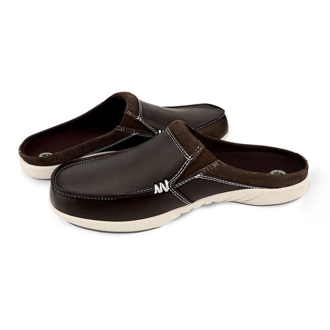 Men’s Leather Arch Support Slippers - WALKHERO