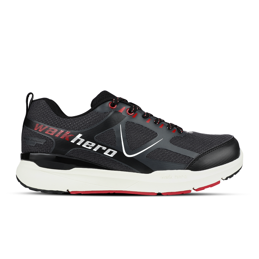 1 Plantar Fasciitis Shoes Premium Arch Support Supportive Insole Wide Toe Box Men s Sneakers Grey 10.5