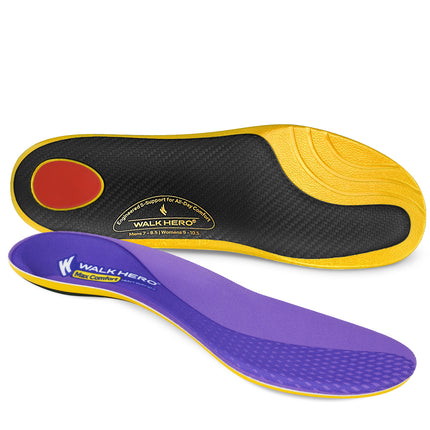 WalkHero 220+ lbs Medium Arch Support Inserts,Heavy Duty Plantar Fasciitis Insoles for Men Women,Orthotic Inserts for Pain Relief,Work Boot Insole with Heel Cushioning