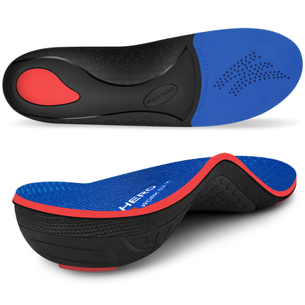 Arch Support Inserts for Men & Women - Plantar Fasciitis Insoles with Max Cushion, Orthotics for Heel Pain Relief, Shoe Insoles for Work Boots - WALKHERO
