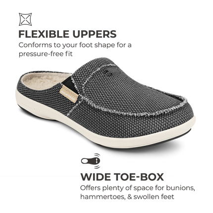 Men's Canvas Clog Slipper - Built-in Arch Support - WALKHERO