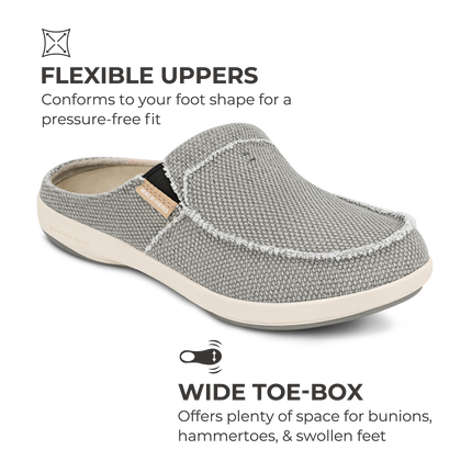 Men's Canvas Clog Slipper - Built-in Arch Support - WALKHERO