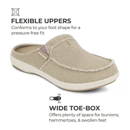 Men's Canvas Clog Slipper - Built-in Arch Support - WALKHERO