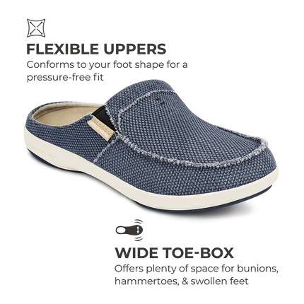 Men's Canvas Clog Slipper - Built-in Arch Support - WALKHERO