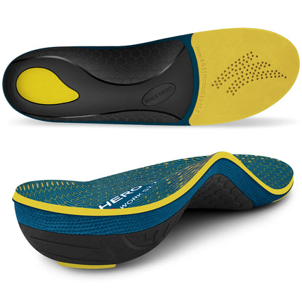 Arch Support Inserts for Men & Women - Plantar Fasciitis Insoles with Max Cushion, Orthotics for Heel Pain Relief, Shoe Insoles for Work Boots - WALKHERO