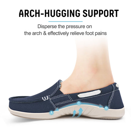 Women's Wide Toe Box Loafers with Arch Support - All Sales Final - WALKHERO