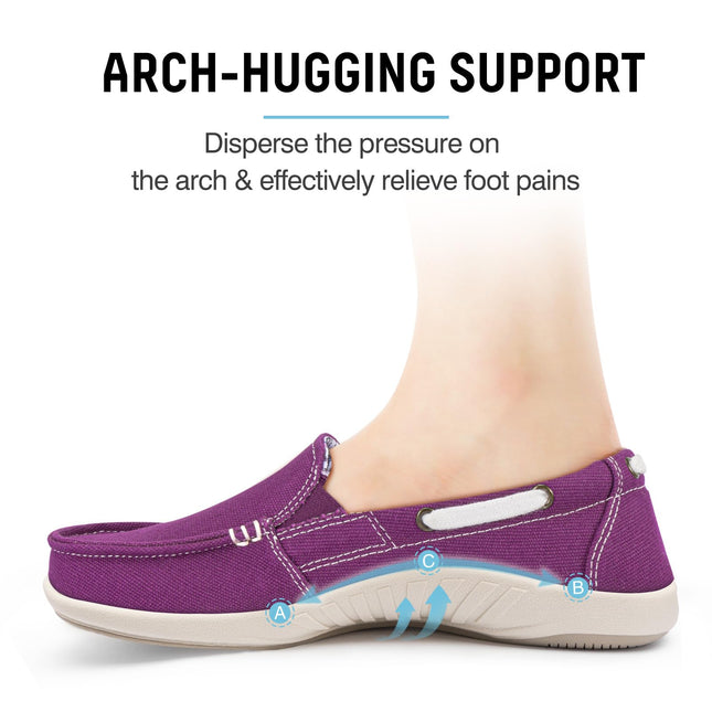 Women's Wide Toe Box Loafers with Arch Support - All Sales Final - WALKHERO